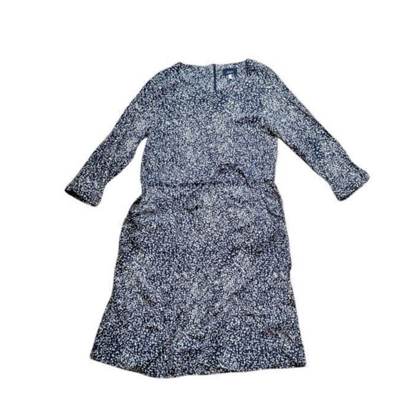 Joules Alena Navy Blue Floral Dress Women's Size UK 12 US 8 Preppy Office Boho - Picture 1 of 9